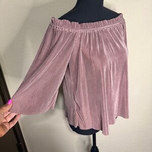 J.O.A. XS Blush Pink Textured Off Shoulder  Flowy Top NWT